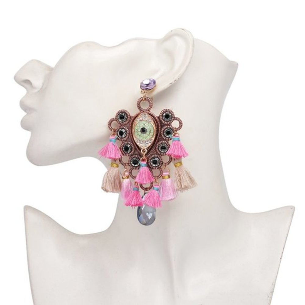 Rose Gold Bohemian Ear Candy Tassel Earrings